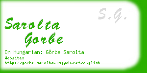sarolta gorbe business card